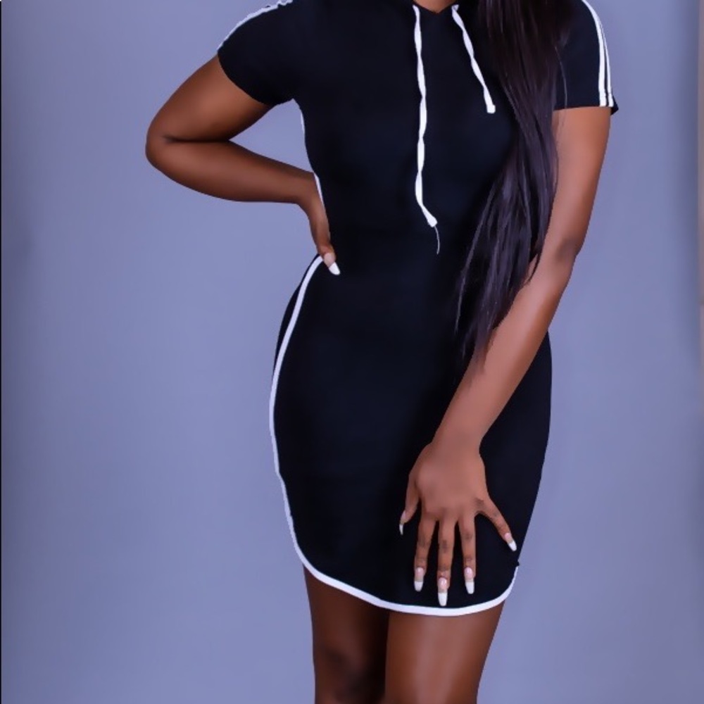 Black dress with hood